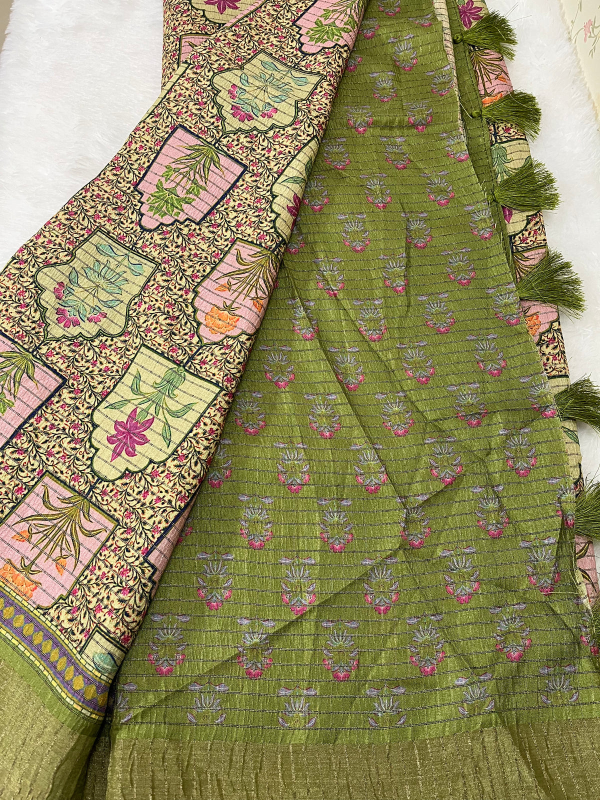 Mulguri art linen cotton - KALAMKARI
