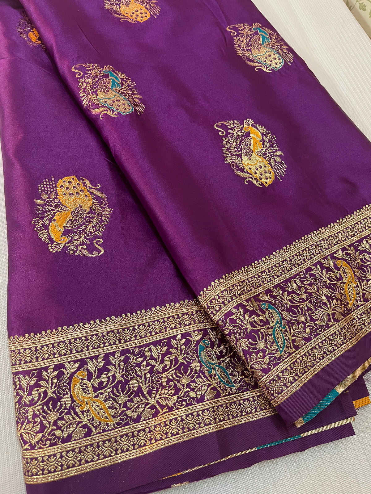 Satin Silk mix Meenakari Banarasi