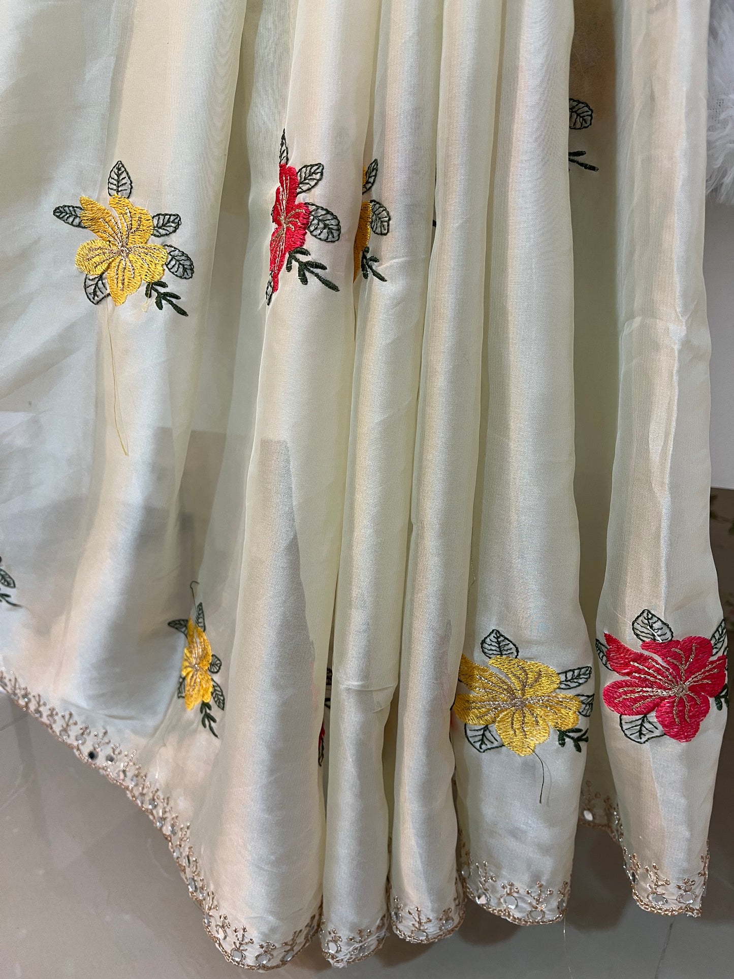 Organza tissue premium quality saree - HOA129