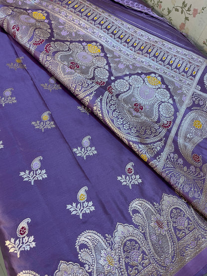 Banarasi satin silk mix Meenakari