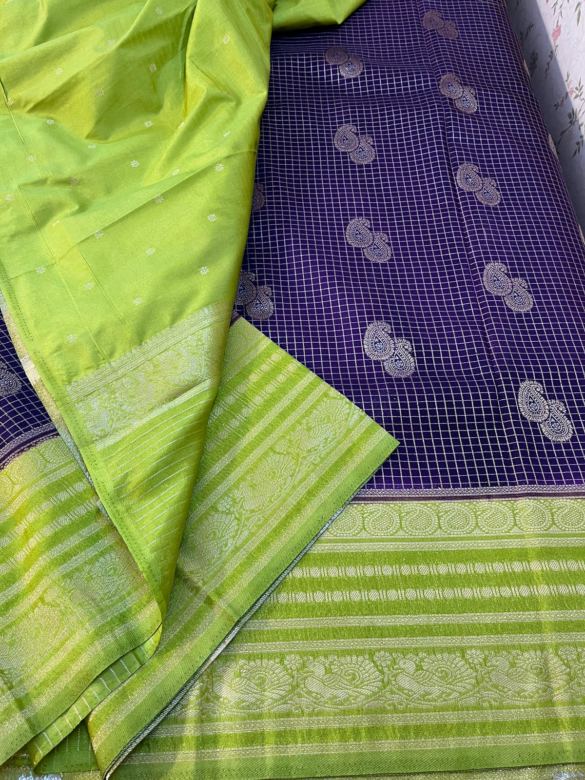 Semi Kanchivaram crepe silk -HOA136