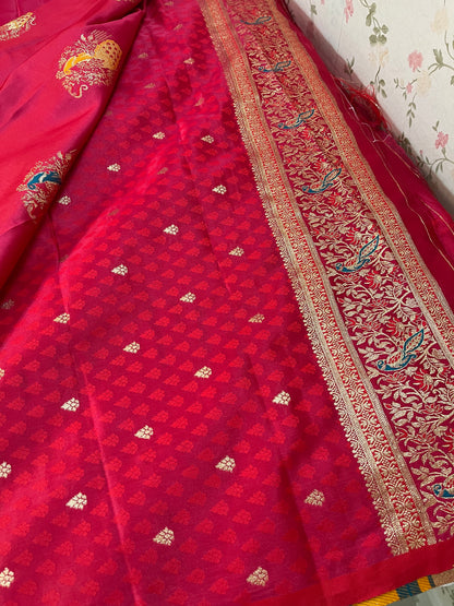 Satin Silk mix Meenakari Banarasi