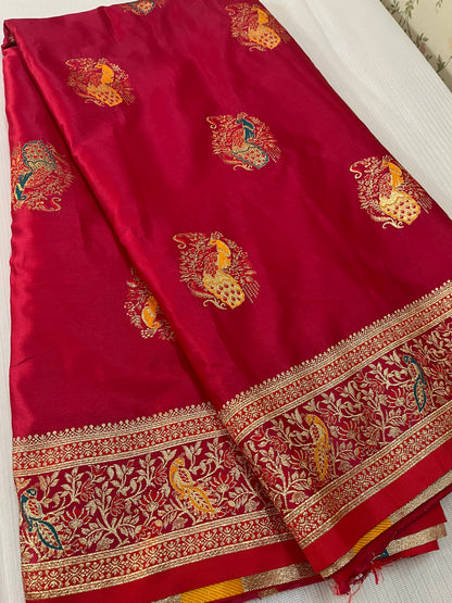Satin Silk mix Meenakari Banarasi