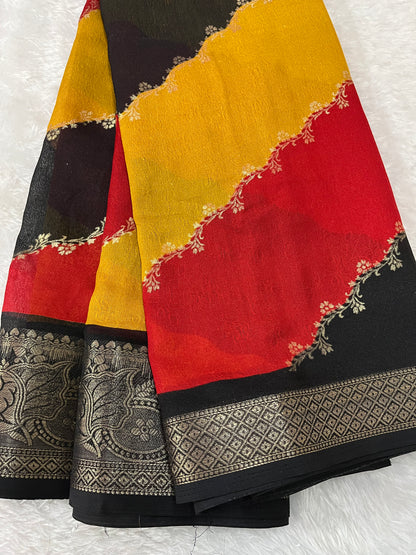Premium quality Marshmallow saree - HOA130