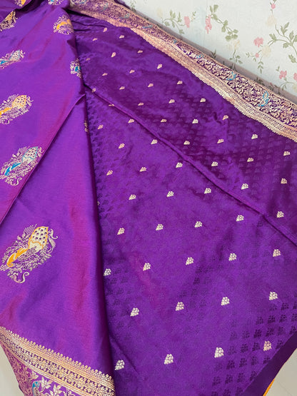Satin Silk mix Meenakari Banarasi