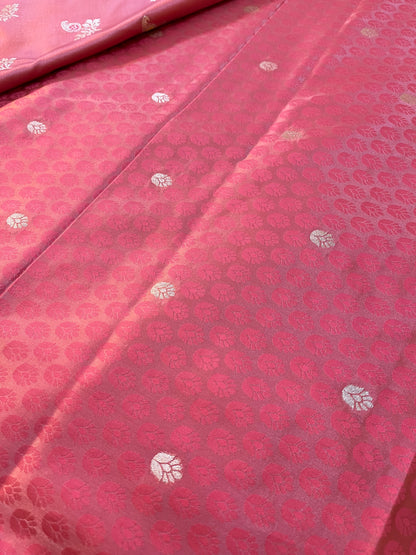 Banarasi satin silk mix Meenakari