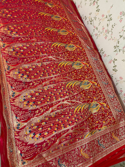 Satin Silk mix Meenakari Banarasi