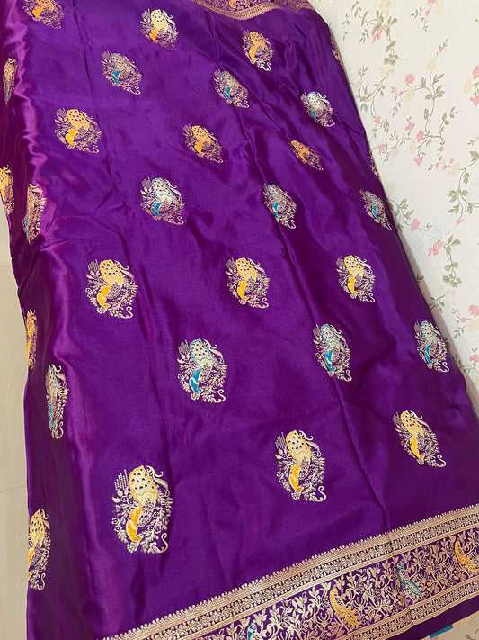 Satin Silk mix Meenakari Banarasi
