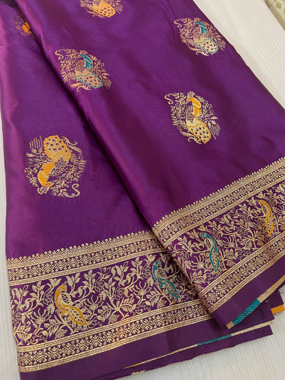 Satin Silk mix Meenakari Banarasi
