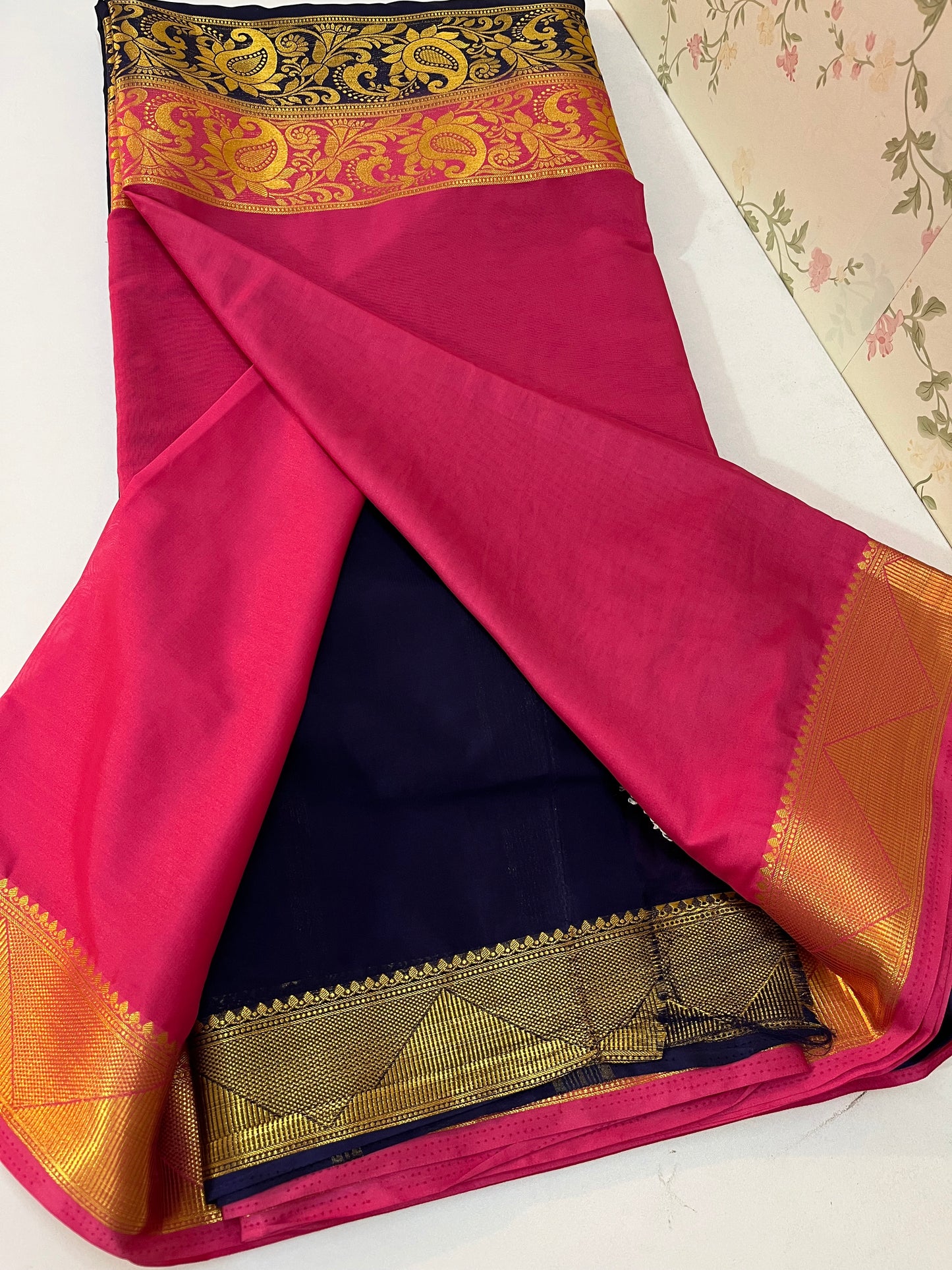 Half & Half semi Mysore silk ( HOA143 )