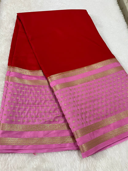 Semi Mysore silk - Bindhi design