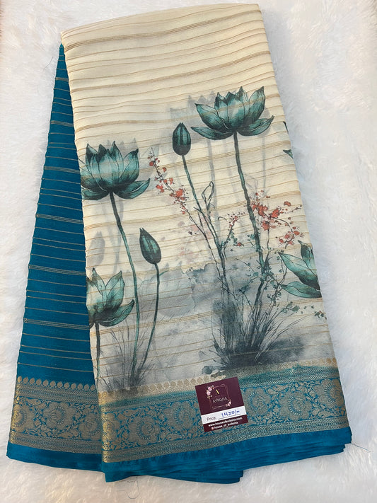 Half and Half Georgette Saree