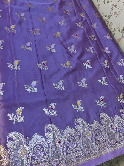 Banarasi satin silk mix Meenakari