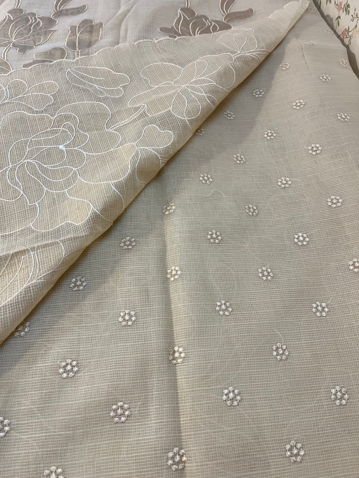 Gold Appliqué work in Kota silk(Gold)