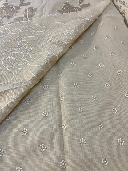 Gold Appliqué work in Kota silk(Gold)
