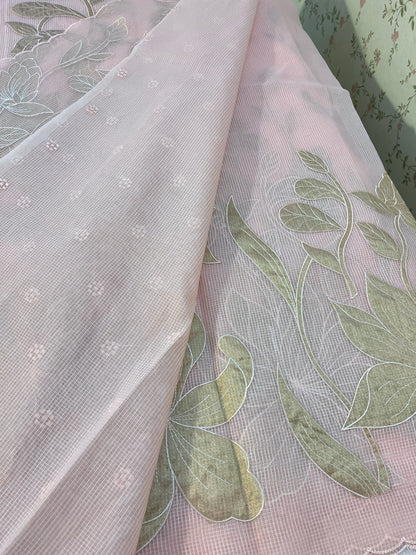 Gold Appliqué work in Kota silk(Gold)