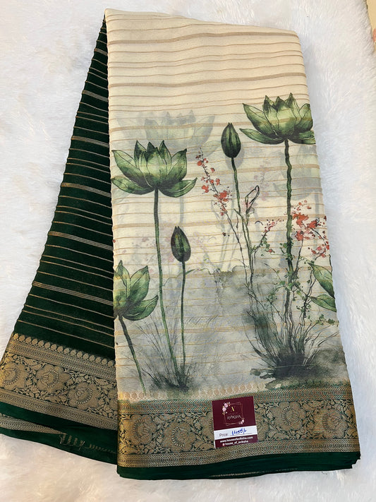 Half and Half Georgette Saree