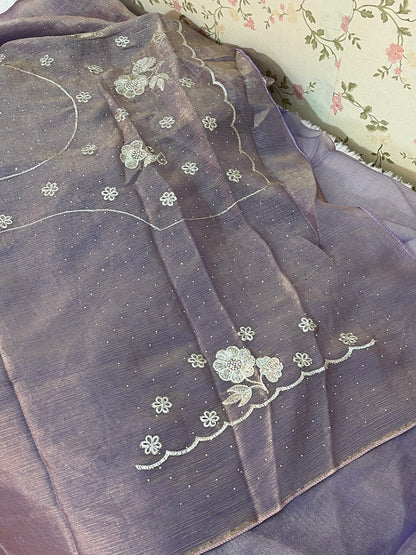 Space silk- Embroidery-HOA126