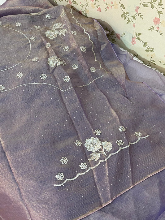Space silk- Embroidery-HOA126